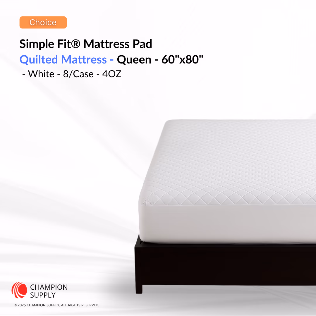 Simple Fit® 4oz Fitted Mattress Topper, 60x80" Queen, Case Of 8